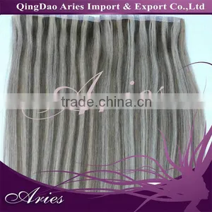 100% Natural PU Skin Human Hair Weft,hand Tied Skin Weft thumbnail-1