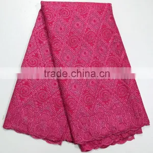 Latest Lace 2015 Embroidered Cotton Voile Fabric Royal Blue Swiss Cotton Lace Fabric thumbnail-6