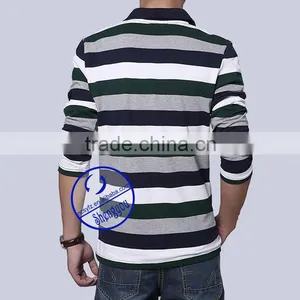 Custom Cotton Spandex Yarn Dyed Mens Polo t Shirt thumbnail-4