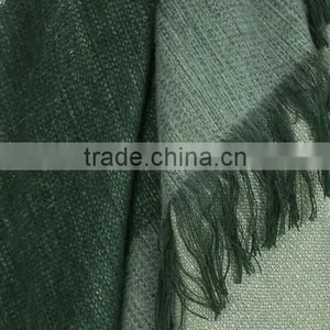 Green Tassel Fringe ,Oversize Tartan Pashmina Scarf. Striped Tartan Scarf,Tartan Pashmina Scarf, thumbnail-6