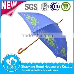 J Hook Wooden Handel Umbrella Promotional Custom Logo thumbnail-1