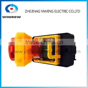 Ignition Momentary Press Push Button Switch YCZ4-A Emergency Stop 7 Pin IP55 Protective Cover On Off Red Green Sign Brass Feet thumbnail-2