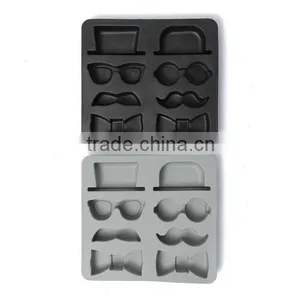Ice Cube Tray Mold Beard Glasses Hat Tie Gentleman Glasses Freeze Mould Maker Ecellent Quality thumbnail-3