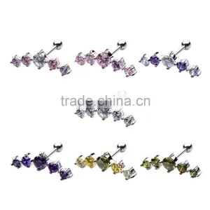 Prong Gem Cartilage Earring Tragus Piercing thumbnail-1