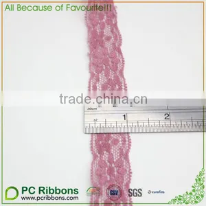 1" Wholesale Rose Mauve Stretch Lace thumbnail-2