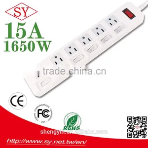 2016 15A 3-6 Ways 110V-240V Multi Universal Extension Socket thumbnail-1