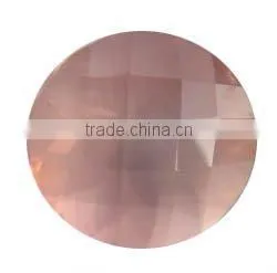Rose Quartz Faceted Checkerboard Round thumbnail-1