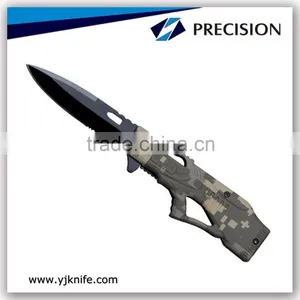 Gun Shape Pattern Military Green Color Outdoor Knife thumbnail-1