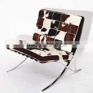 Natural Pony Leather Barcelona Chair in Cowhide Leather thumbnail-4