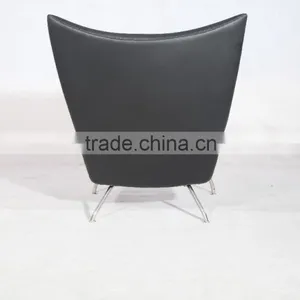 Hans Wegner Leather High Wingback Chair Wing Lounge Chair With Footrest Supplier's Choice thumbnail-5