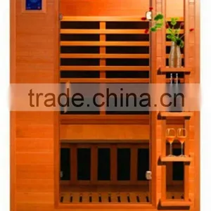 2 Person Far Infrared Sauna Wood Cabinet Carbon Heater Canada Hemlock thumbnail-1