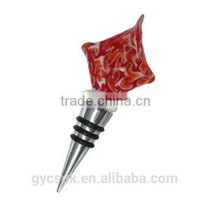 Novelty Rhombus Colorful Murano Glass Wine Accessory Wine Stopper thumbnail-1