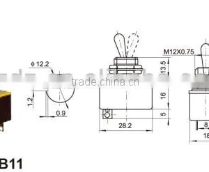 3pin Rocker Switch With Waterproof Cap,Copper Contact Waterproof Electrical Rocker Switch for Electric Recliner thumbnail-5