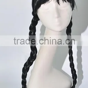 Long Black Wig With Two Braid N332 thumbnail-1