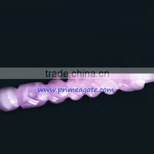 Rose Quartz Twisted Healing Wand | Healing Wands For Sale thumbnail-1