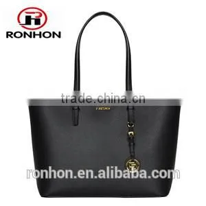 Lady Tote PU Leather Bag With Golden Metal Ornamental thumbnail-1