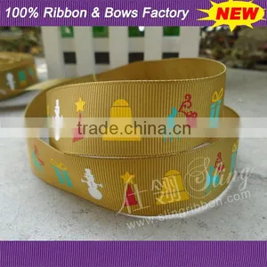 New Design Christmas Style 1 Inch Printed Grosgrain Ribbon Wholesale thumbnail-1