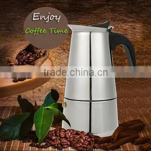 300ml Stainless Steel Coffee Maker Pot / Stainless Steel Hot Pot / Moka Espresso Latte Percolator Stove thumbnail-1