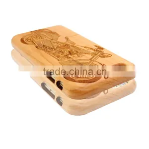 Universal Cherry Wood Engraving COOL MOTORCYCLE Two Parts Phone Case for Iphone 6 thumbnail-5