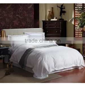 Factory Wholesale Cheap Made in China 100% Cotton TC 180T-500T Plain Stripe Bedding Complete 4pcs Hotel Linen Bedding Sets thumbnail-1