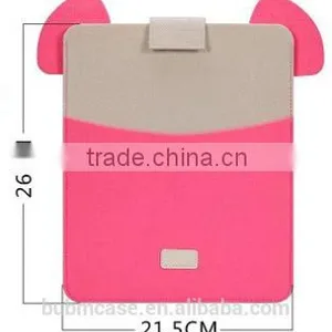 Red Color 9.7 Inch Wool Felt Tablet Case Cute Cartoon Pig Bag Tablet Sleeve Tablet Pouch thumbnail-5
