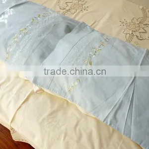 50*70CM Colorful Flowers and Stems Embroidered Hemstitched Whole Blue Color Pillowcovers thumbnail-6