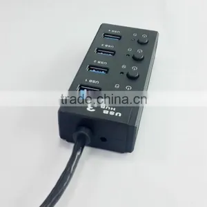 High-speed 4 Port Usb 3.0 Hub With Individual On/off Switches and Led Lights From Usb Por Hub Suppliers thumbnail-4