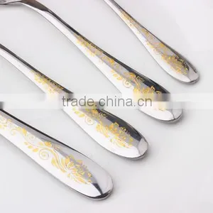 High Grade Gold Plated Stainless Steel Flatware Set Wholesale Gold Knife Fork Set KX-S148 thumbnail-4