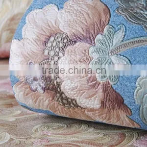 Beautiful Flower Embossed Wallpaper in Blue Color thumbnail-6