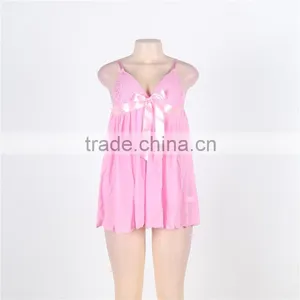 New Arrival Pink Color Sleeveless Open Girls Sexy Babydoll Women Sexy Lingerie thumbnail-4