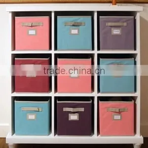 Fabric Foldable Basket Cubes Bins Containers Drawers With Label Window thumbnail-3