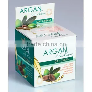 Face Cream Argan and Olive Day Anti-Aging - 50ml. Paraben Free. Made in EU. Private Label thumbnail-1