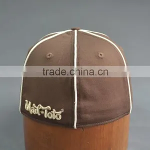 Brown Customized Fitted Cap With Logos thumbnail-4