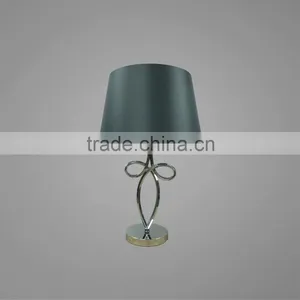 Metal Base And Body In Chrome Finish With Black Fabric Lampshade Study Table Lamp Bedside Table Lamp thumbnail-1