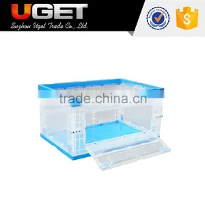 Durable Foldable Collapsible Euro Hard Plastic Crate With Cover thumbnail-6