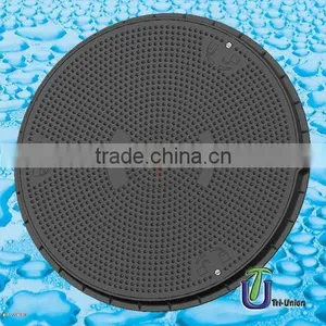 1008-65 SMC Manhole Cover Watertight With Lockable Bolt Set C250 / Round Manhole Cover /composite Manhole Cover thumbnail-1