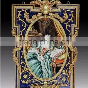 Fine Flower Wall Art Mural, Decorative Framed Ceramic Painting Mural thumbnail-5
