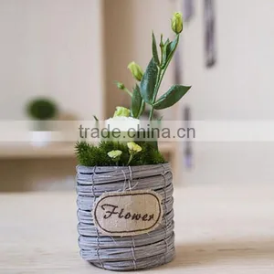 Desktop Decor Handmade Small Wicker Woven Baskets for Flowers thumbnail-1