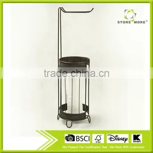 Round Rack, Standing Holder With One Hook, Bronze thumbnail-1