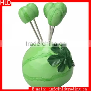 Factory Wholesale Fork Rack Watermelon Shaped Fruit Fork Set thumbnail-1