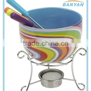 Mini Fondue Set, Stainless Steel Fondue Set, Ceramic Fondue Set, Cheese Fondue Set, thumbnail-1