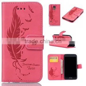 Embossed Leather Phone Case,PU Leather Phone Shell,flip Foldable Case for Samsung s5 thumbnail-3