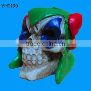 New Handmade Cigarette Butt Snuffer White Ceramic Skull Head thumbnail-1