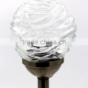 120mm Crackle Ball Stainless Steel Solar Garden Lawn LED Path Light thumbnail-3