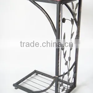 Living Room Vine Leaf Design Metal Sofa Side End Table Accent TV Tray Coffee Table thumbnail-4