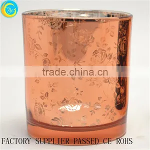 Black Laser Cut Rose Glass Candle Containers Candlestick thumbnail-6