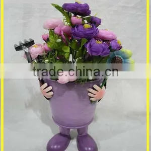 YS11953 Funny Metal Decorative Flower Pot With Foot Handmade Plant Pot thumbnail-2