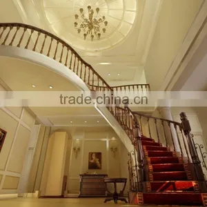 Luxury European Residential House Solid Wood Stairway Design for Classic Villa BF11-10313d thumbnail-3