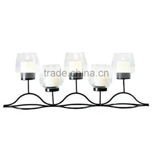 Black Wrought Iron Metal Tree Wire Candle Holders Display thumbnail-1