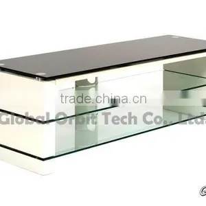 Metal Modern Led Glass Wooden tv Stand thumbnail-4